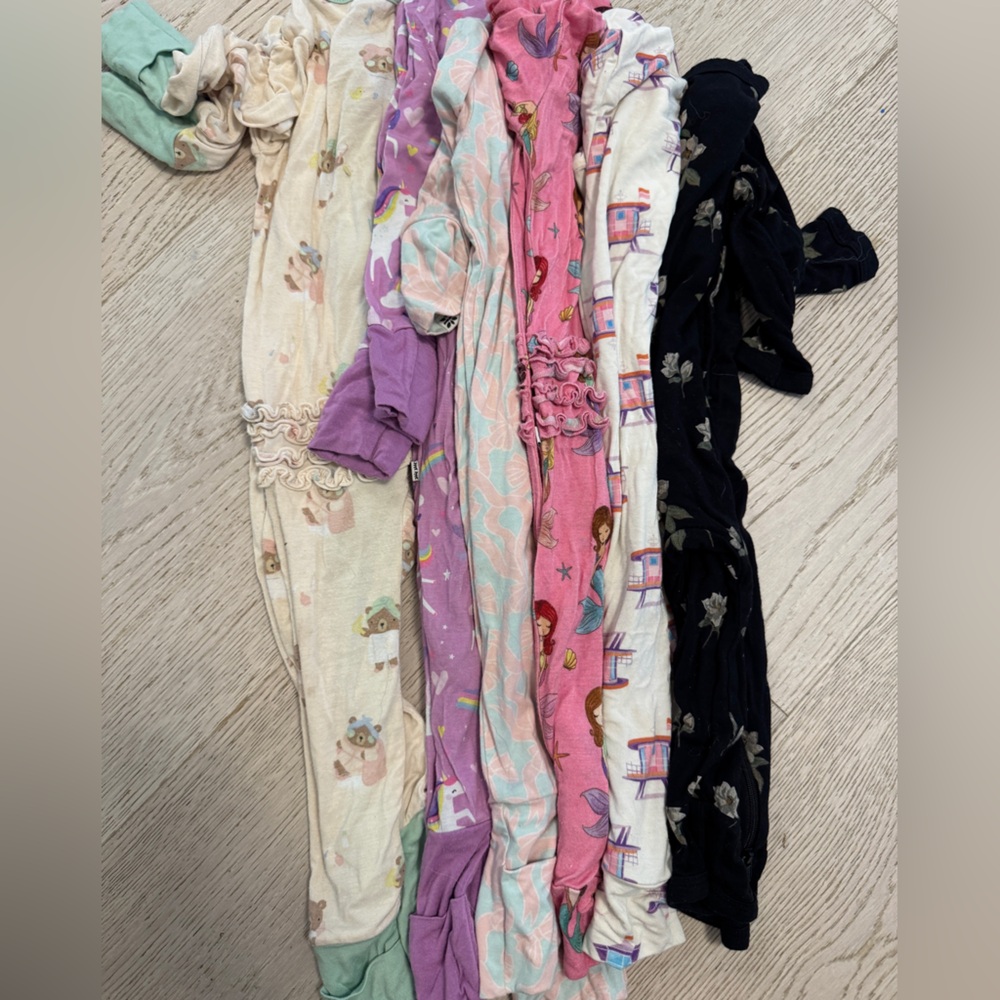 6 Bamboo Assorted Baby Sleepers